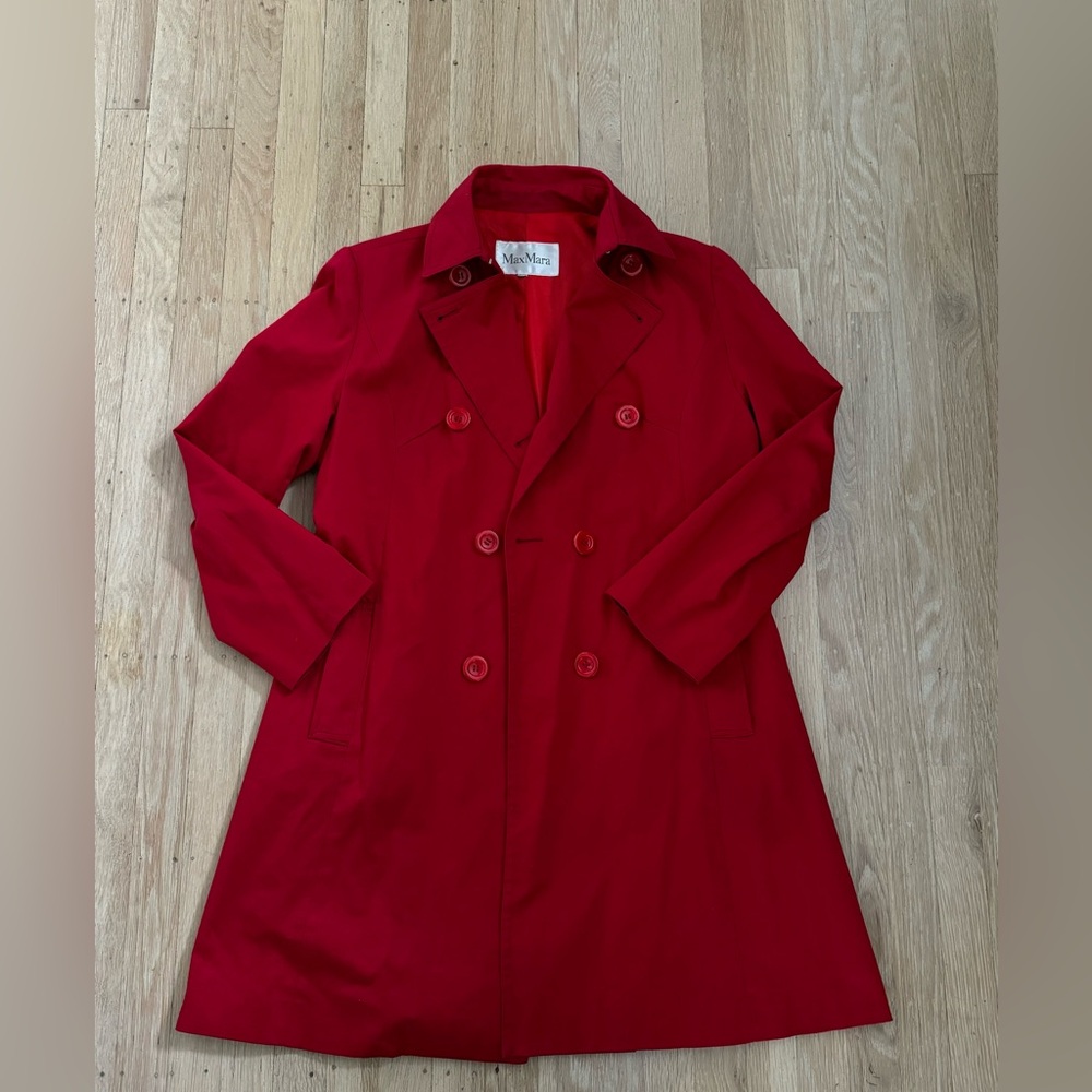 Red MaxMara trench
